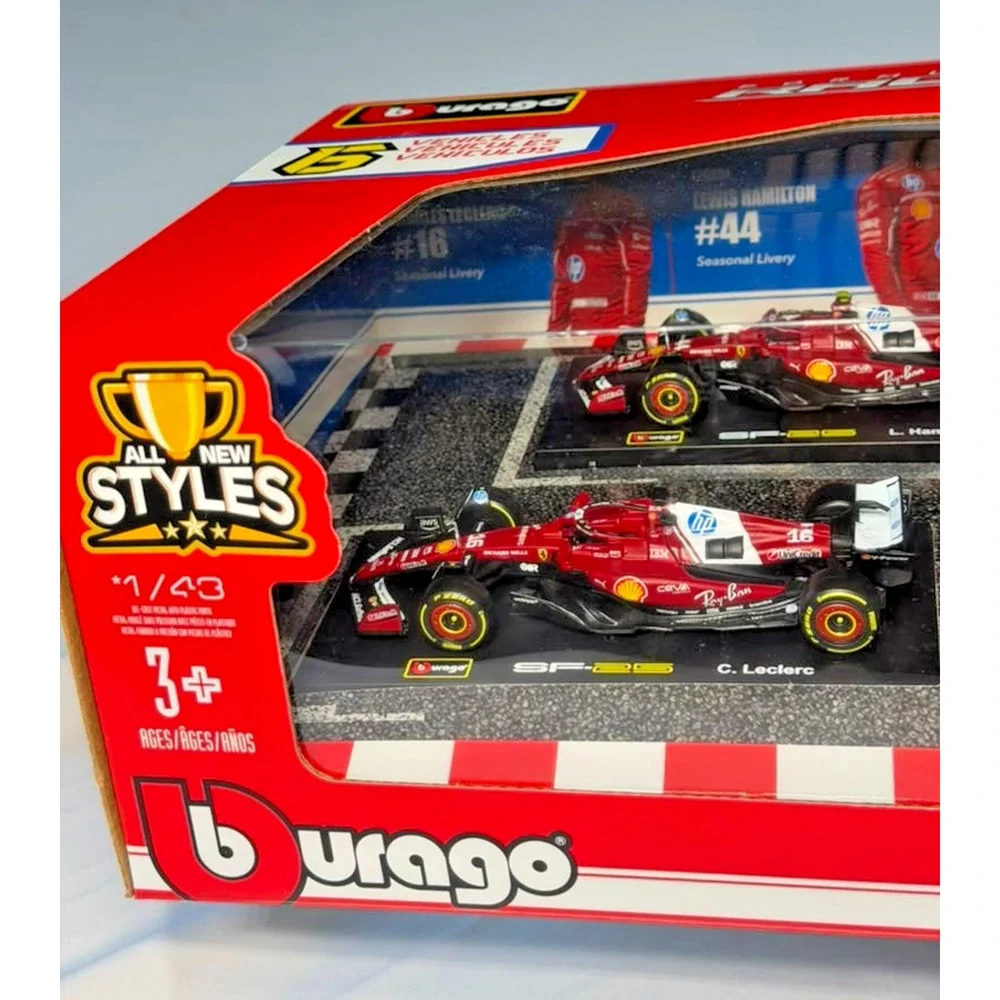 Bburago 1/43 Scale Ferrari Formula Racing Set – SF-25 Charles Leclerc & Lewis H